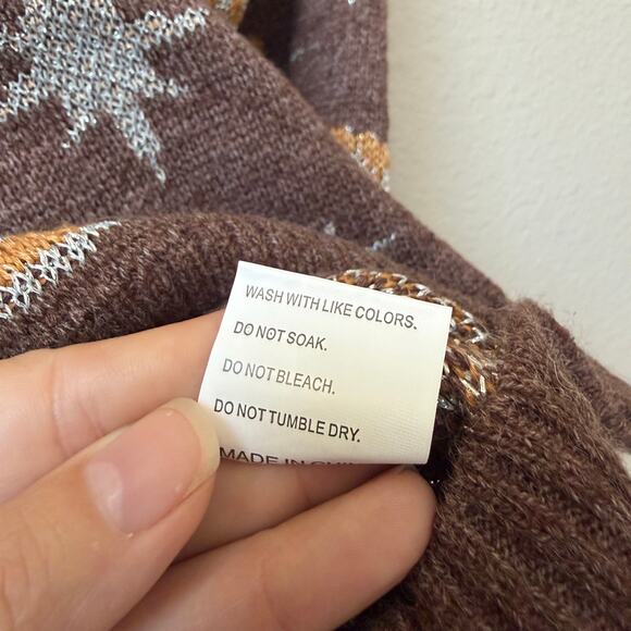 SundayUp Western Cowboy Sweater in Brown Size L - Picture 6 of 6